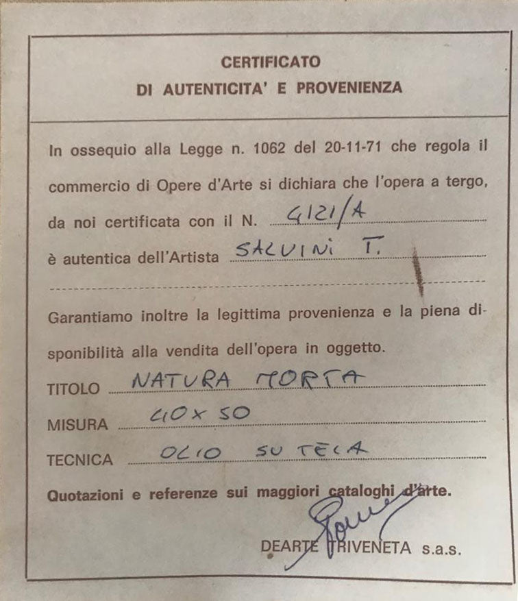 T. Salvini - Natura morta