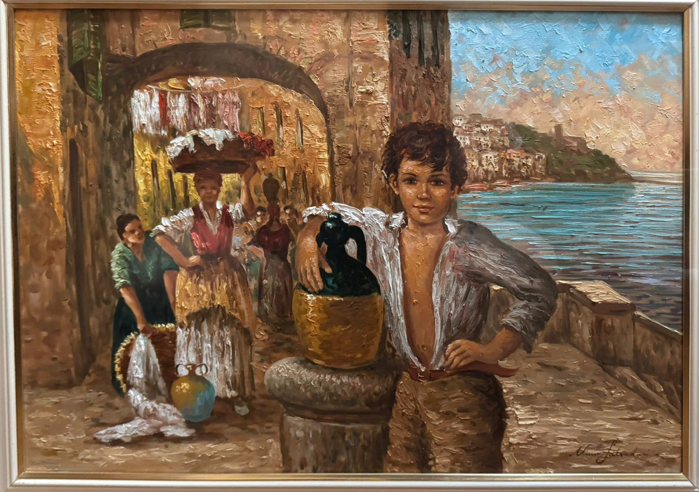 Nino Salvadori - Marina con figura