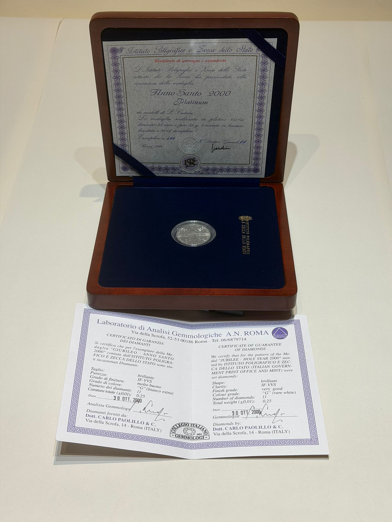 Año Santo 2000 Platino - Ipzs