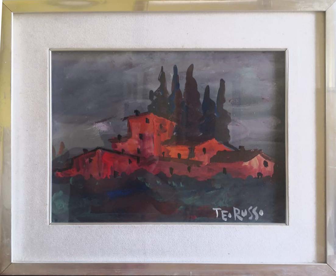 Paesaggio a olio su tela di Teo Russo