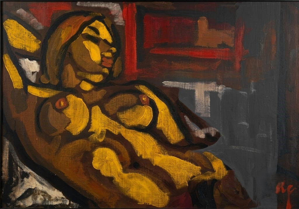 Nudo di donna a olio su tela