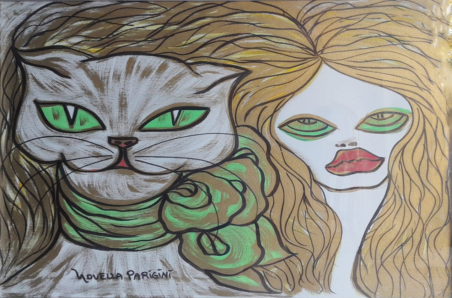 Novella Parigini - Donna con gatto