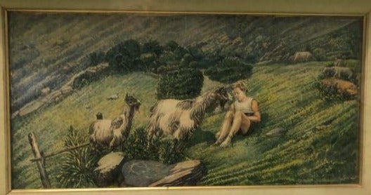 Child with goats