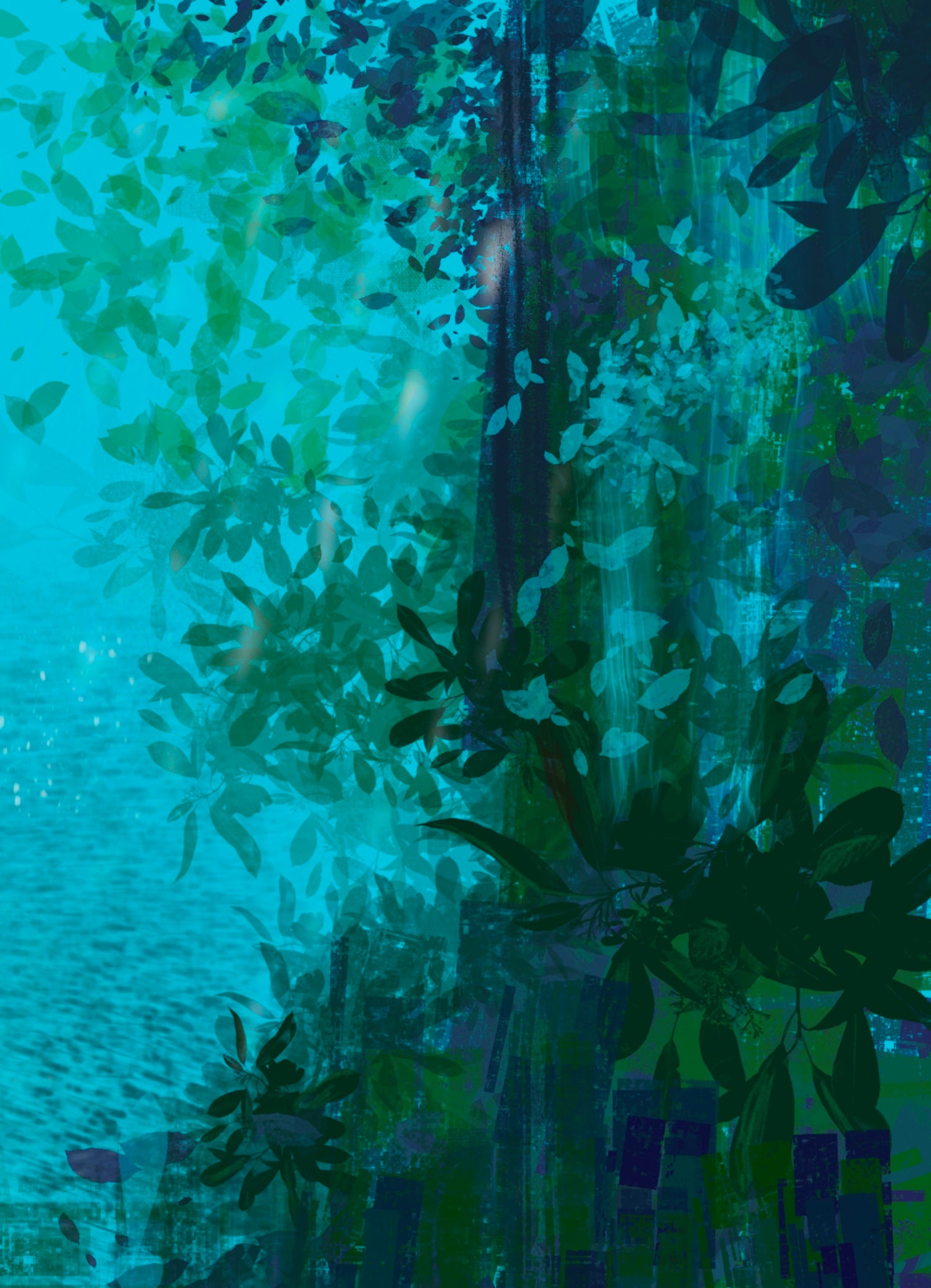 Along the river among the trees