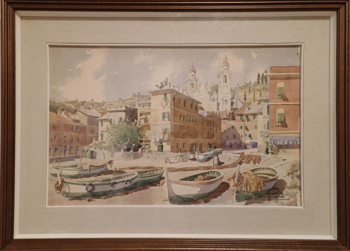 Bruno Springhetti - Paisaje marino de Liguria