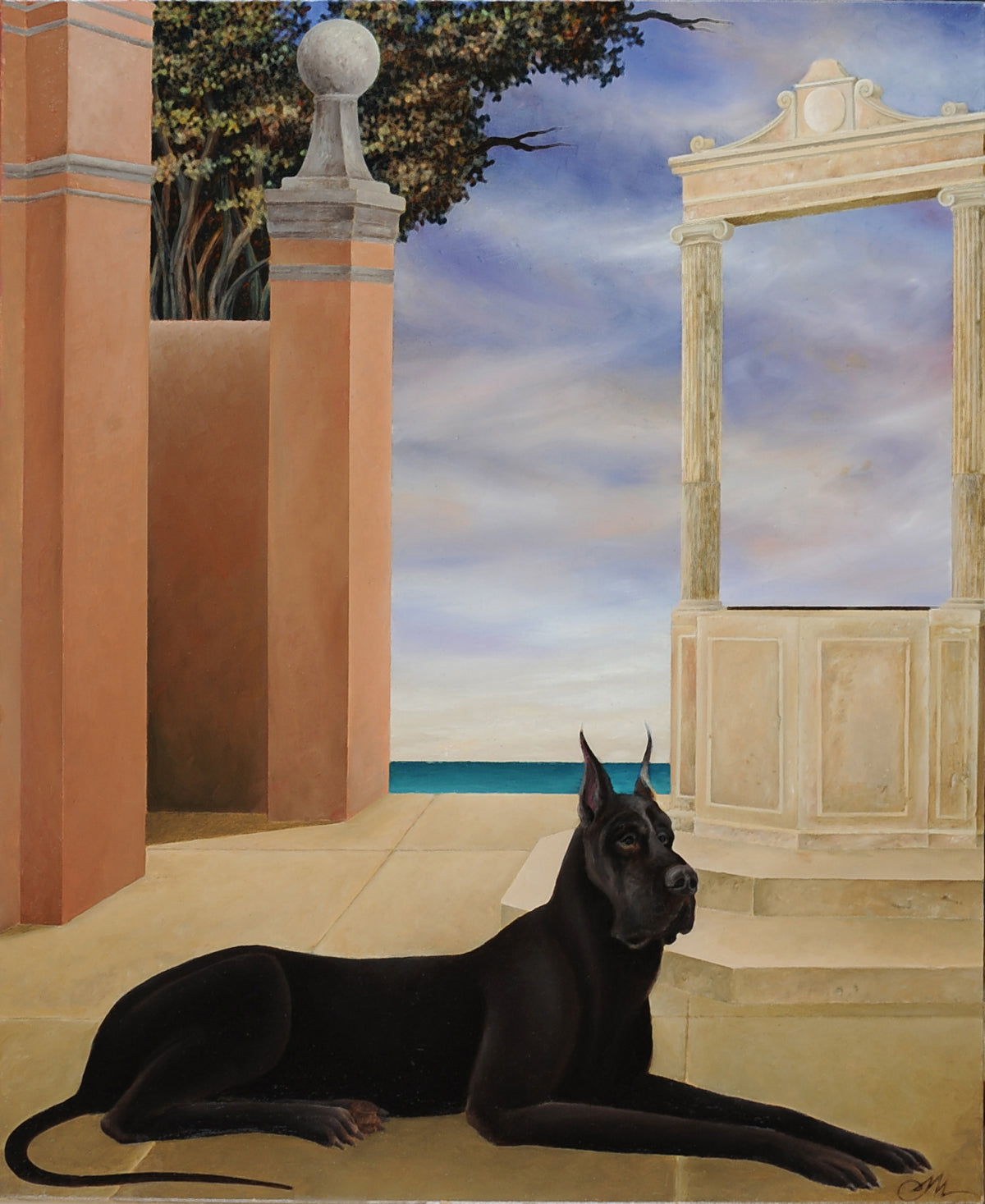 Cecco Mariniello - Great Dane at the Well