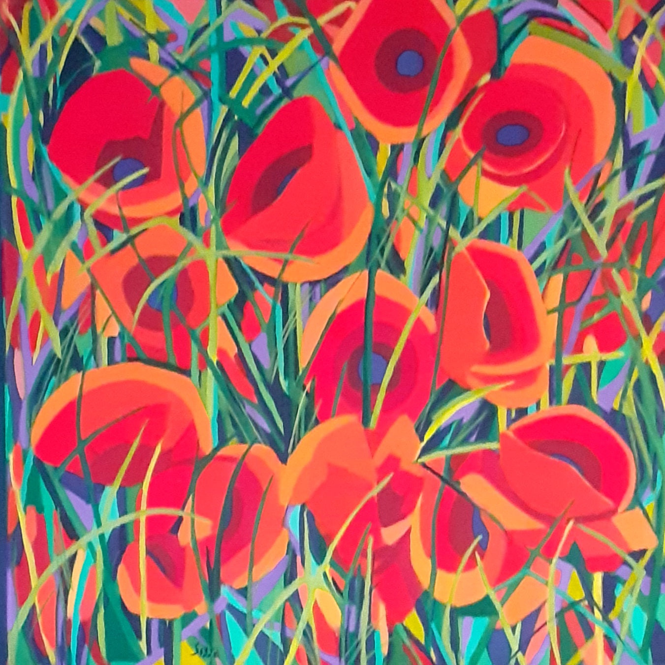 more poppies - acrylic on canvas - 50 x 50 cm
