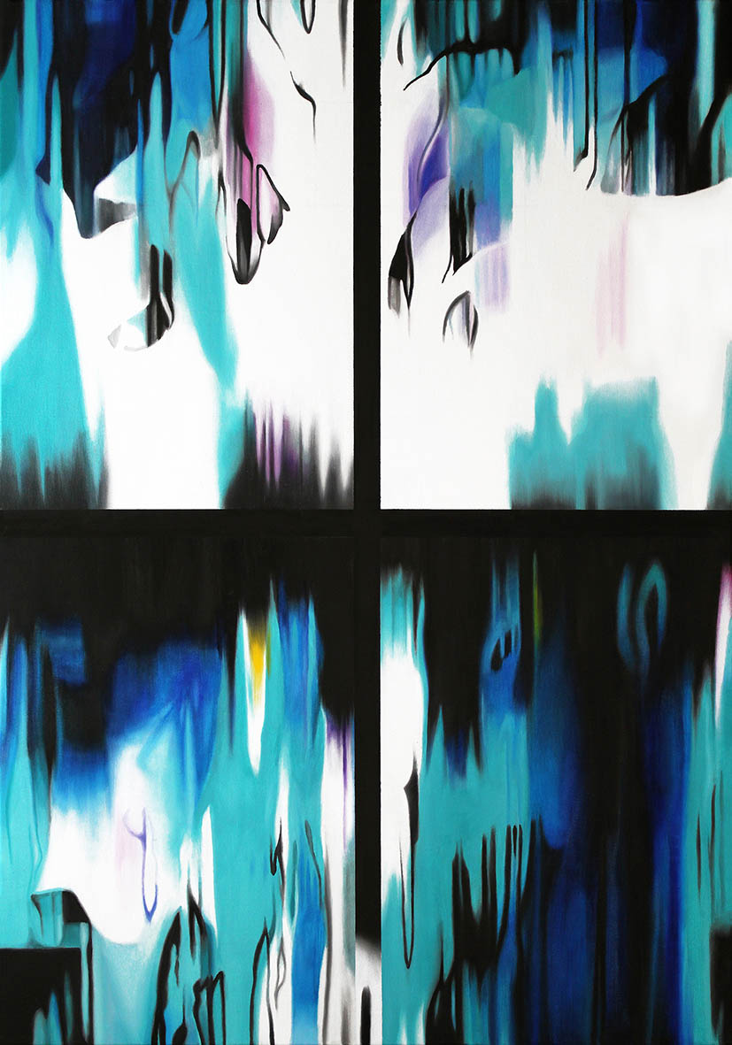 Abstracto fluido (cruzado en azul)