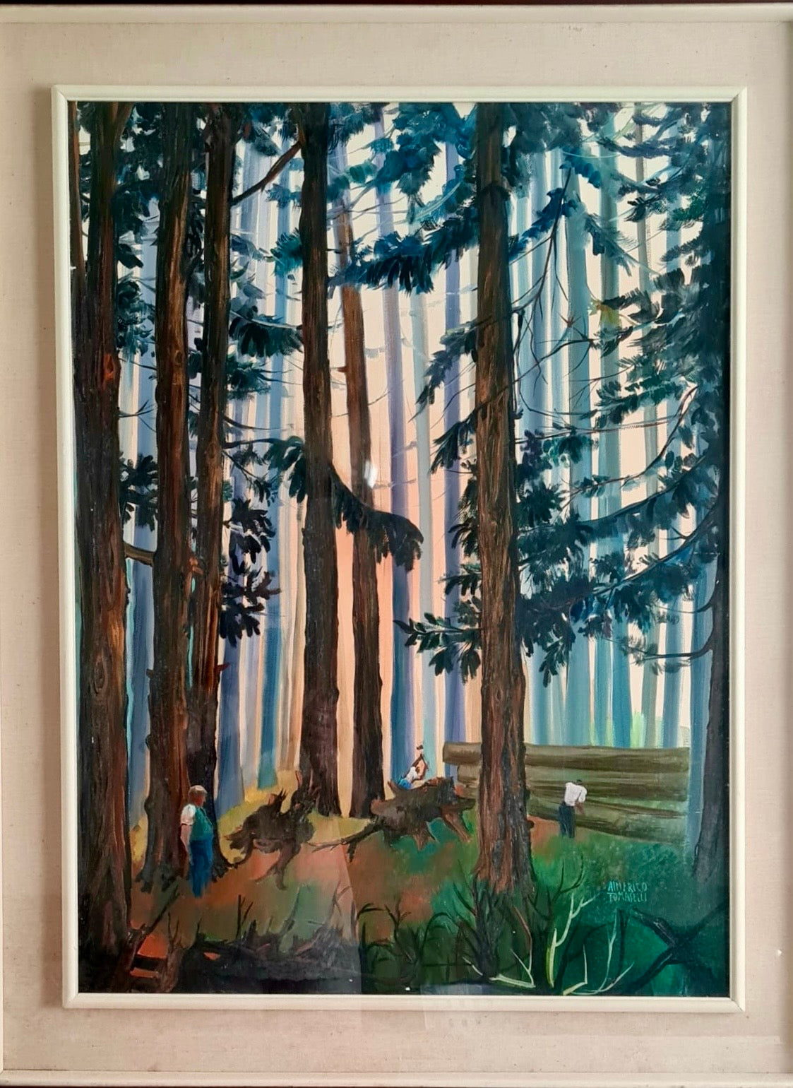 Lavori nel bosco – Olio su tela – Almerico Tomaselli