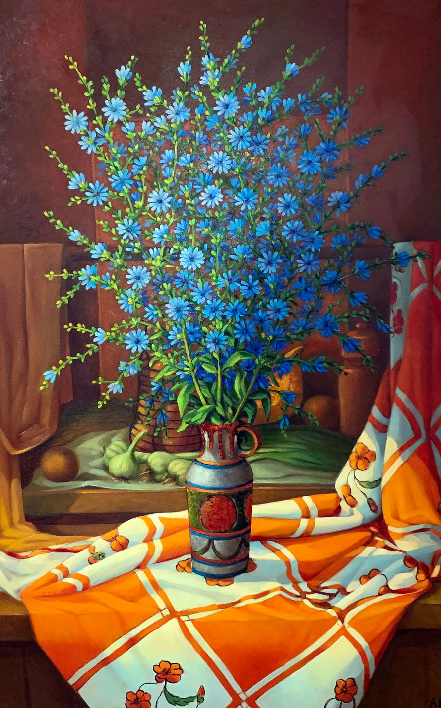 Jarrón de flores azules (1998)