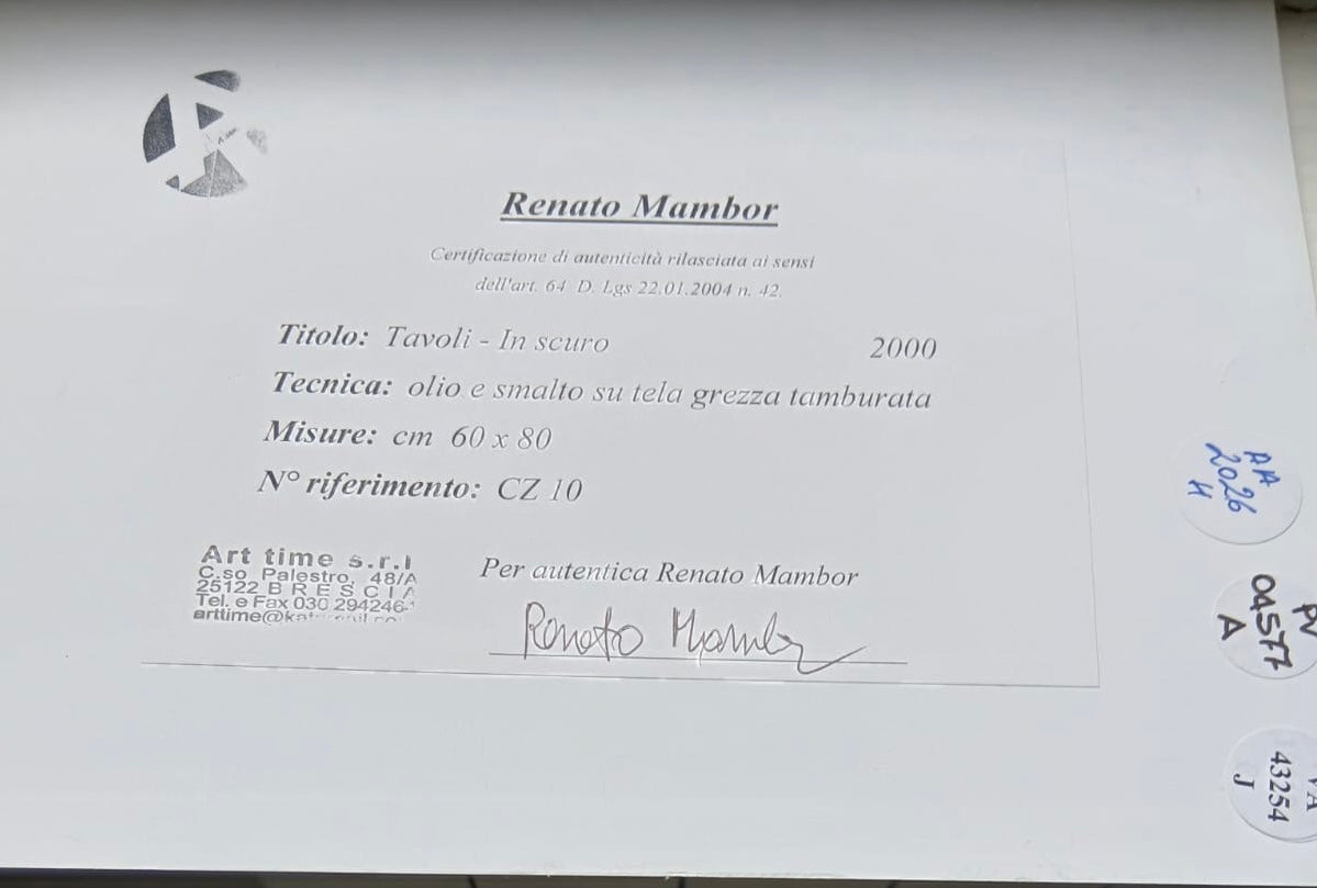 Renato Mambor - Tavoli-in scuro