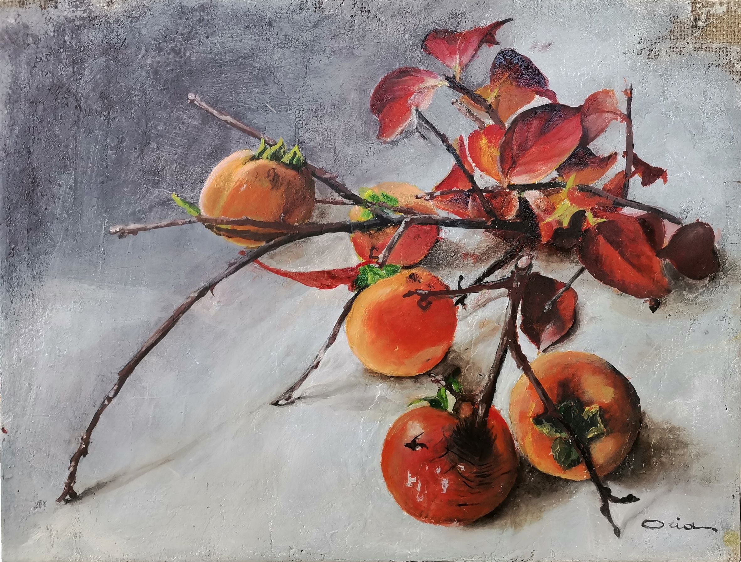 Oria Strobino - Persimmons and Leaves