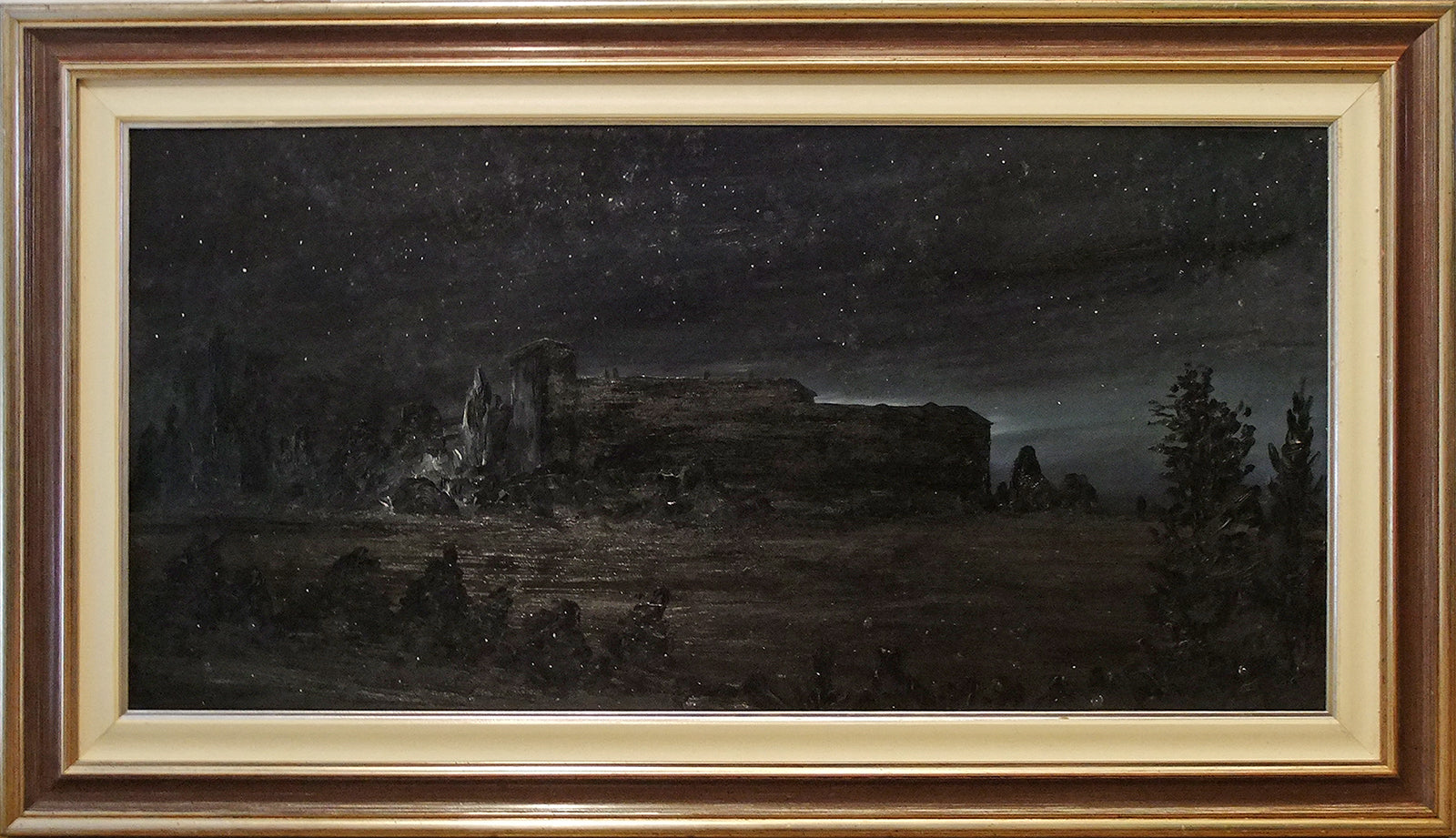 FASANI LUISA LAZZARI (1929-2014) “Cascinale di Isorella” Olio su tavola cm. 100x50