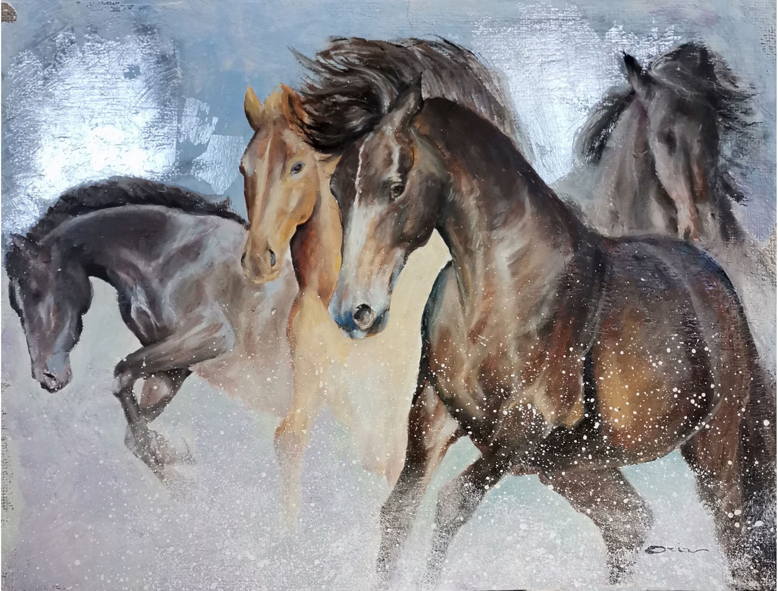 Oria Strobino - Horses in the Water
