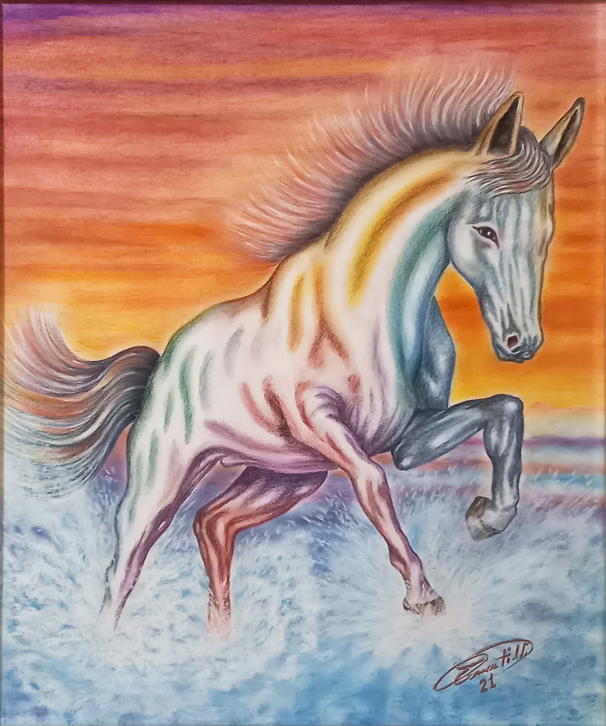 Caballo en la orilla