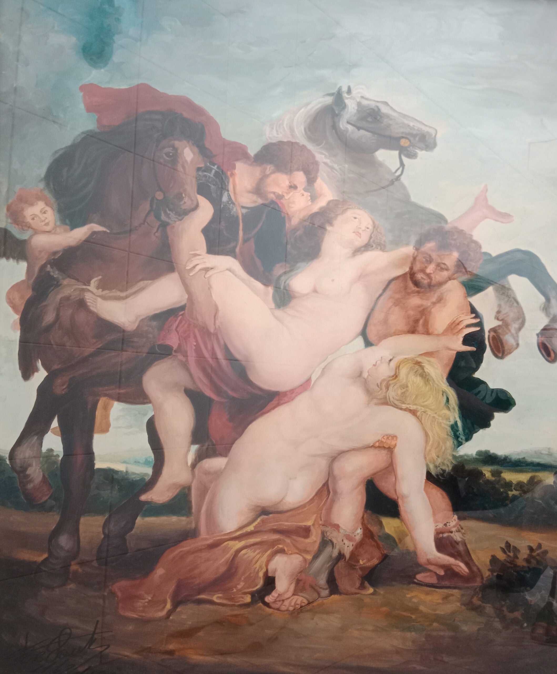 The Rape of the Leucippides, copy after Peter Paul Rubens