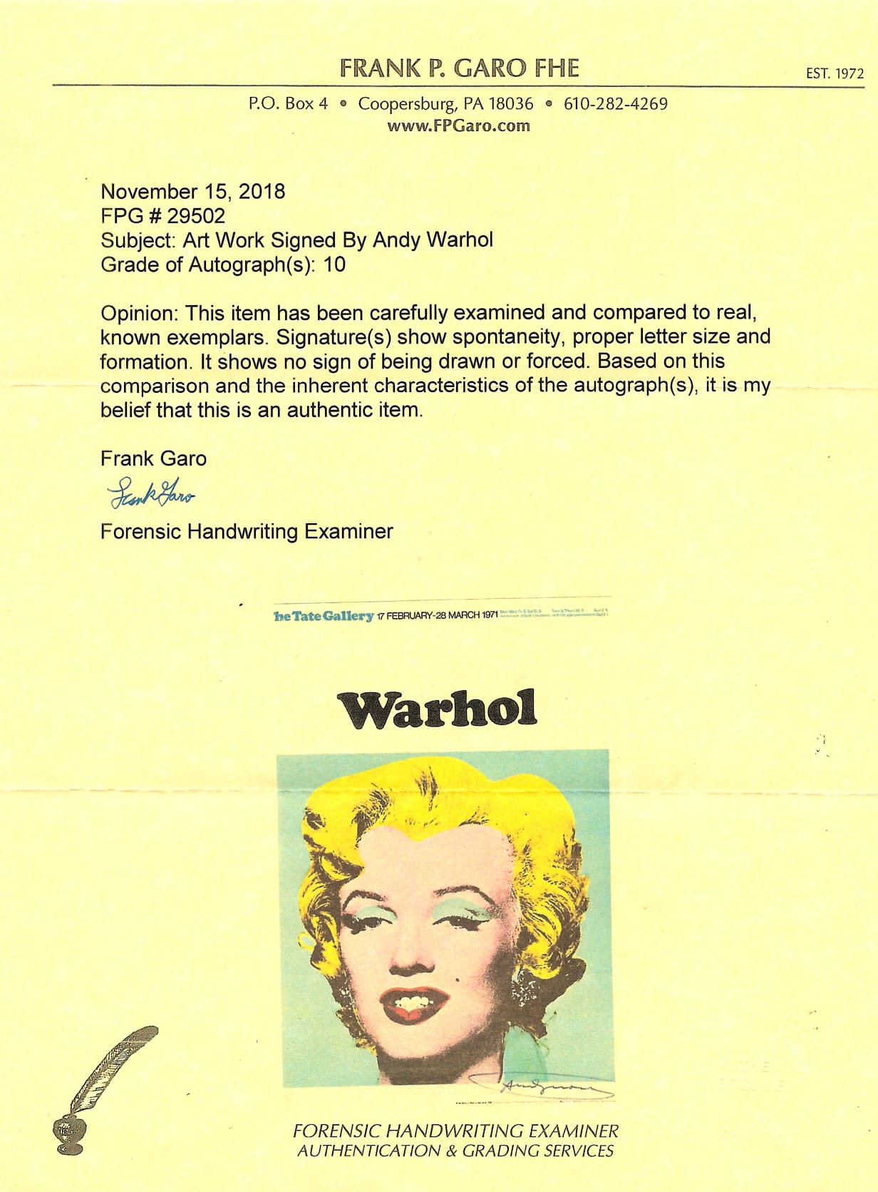 Andy Warhol - Manifesto Mostra Tate di Londra - Fotolitografia