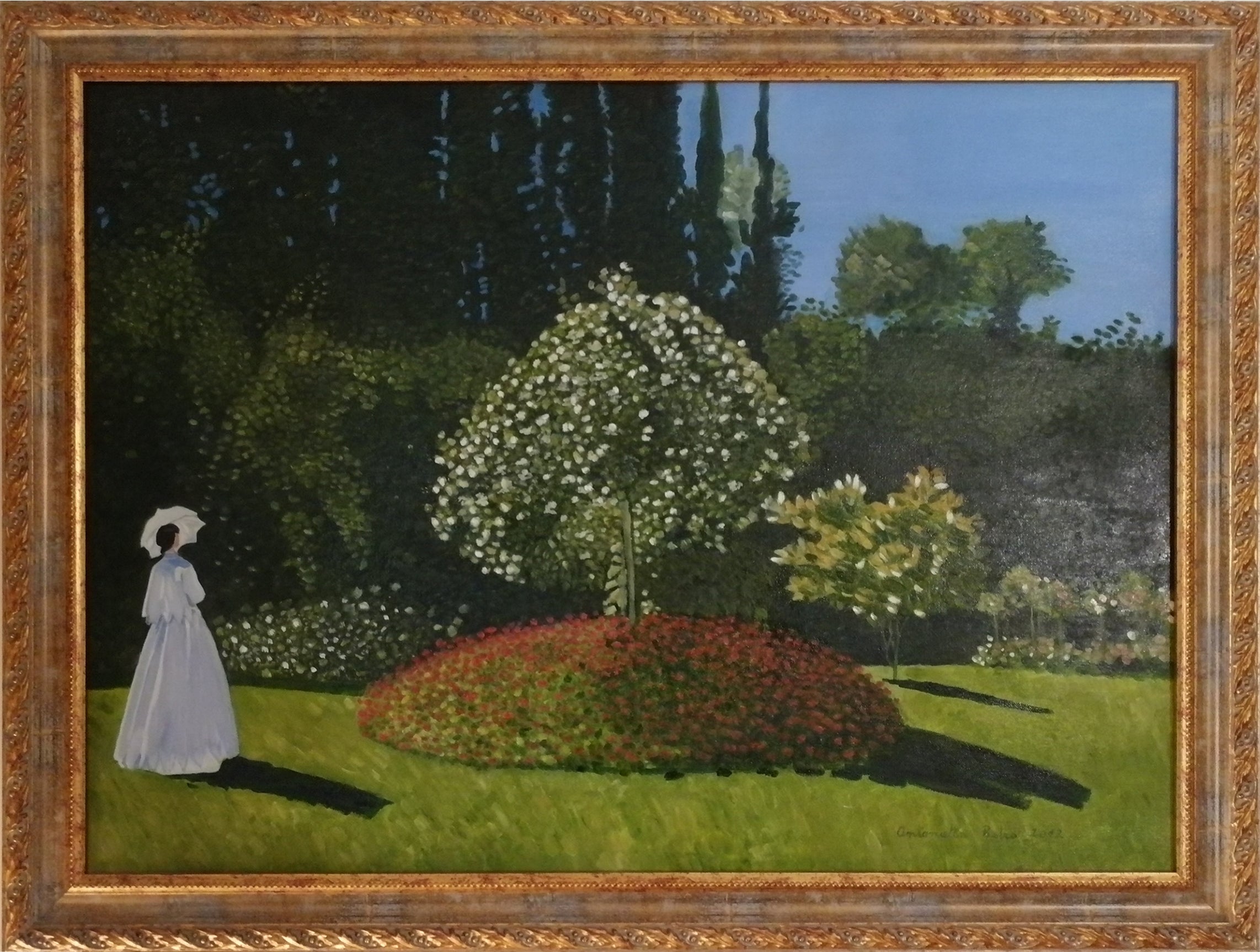Antonietta Betrò - Donna in giardino, omaggio a Claude Monet