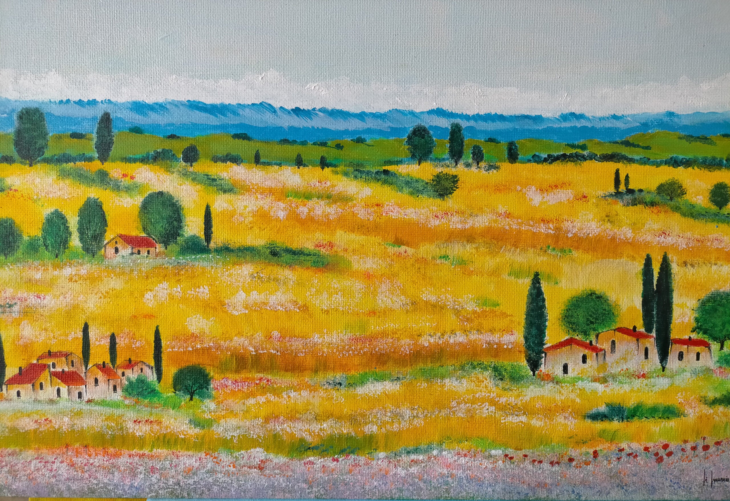 Emanuele Di Marzio - Country Landscape with Wheat
