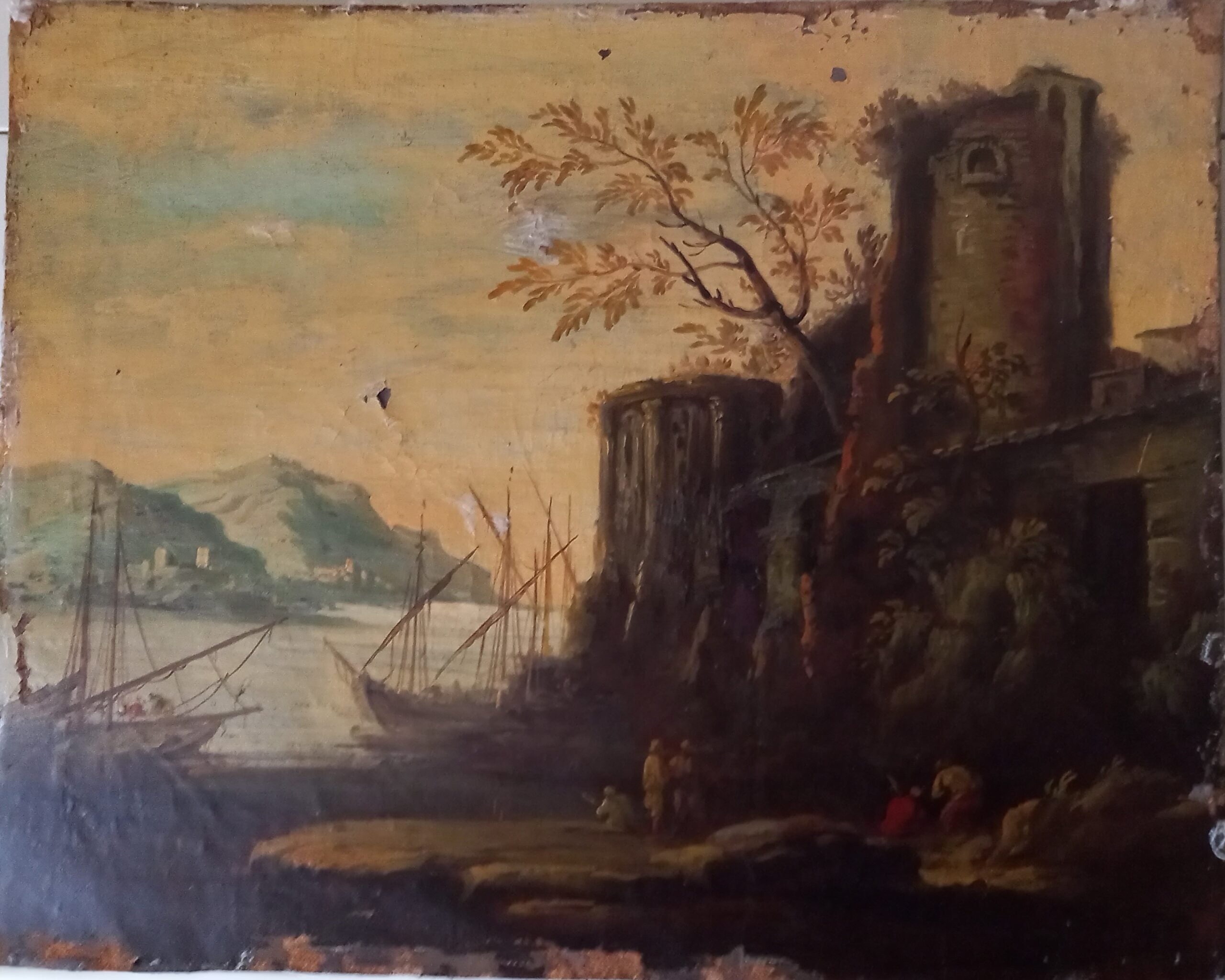 Seascape with ruins - Anonymous artist - copy from Salvator Rosa