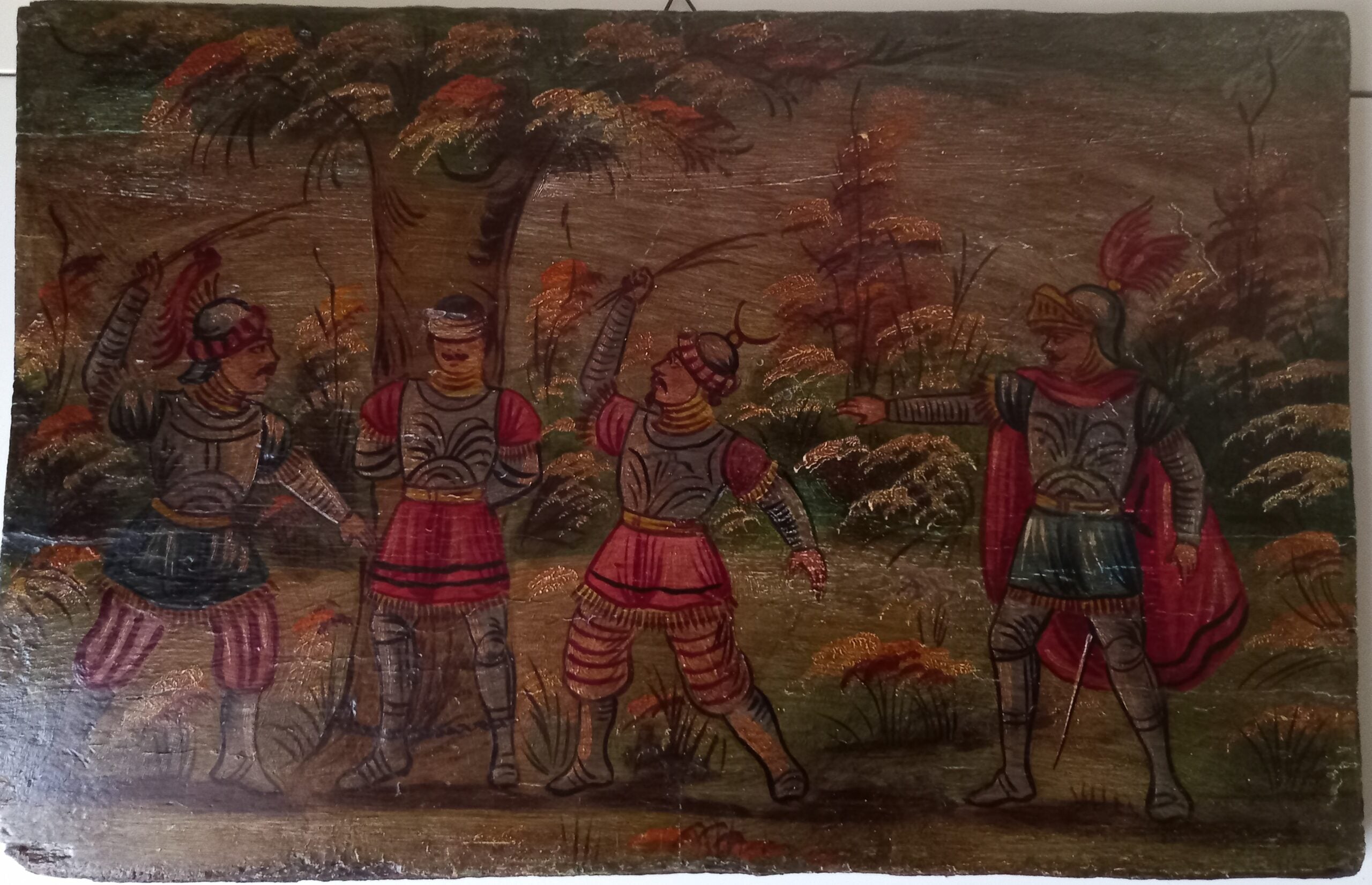 Scene with soldiers - part of a Sicilian cart - anonymous artist