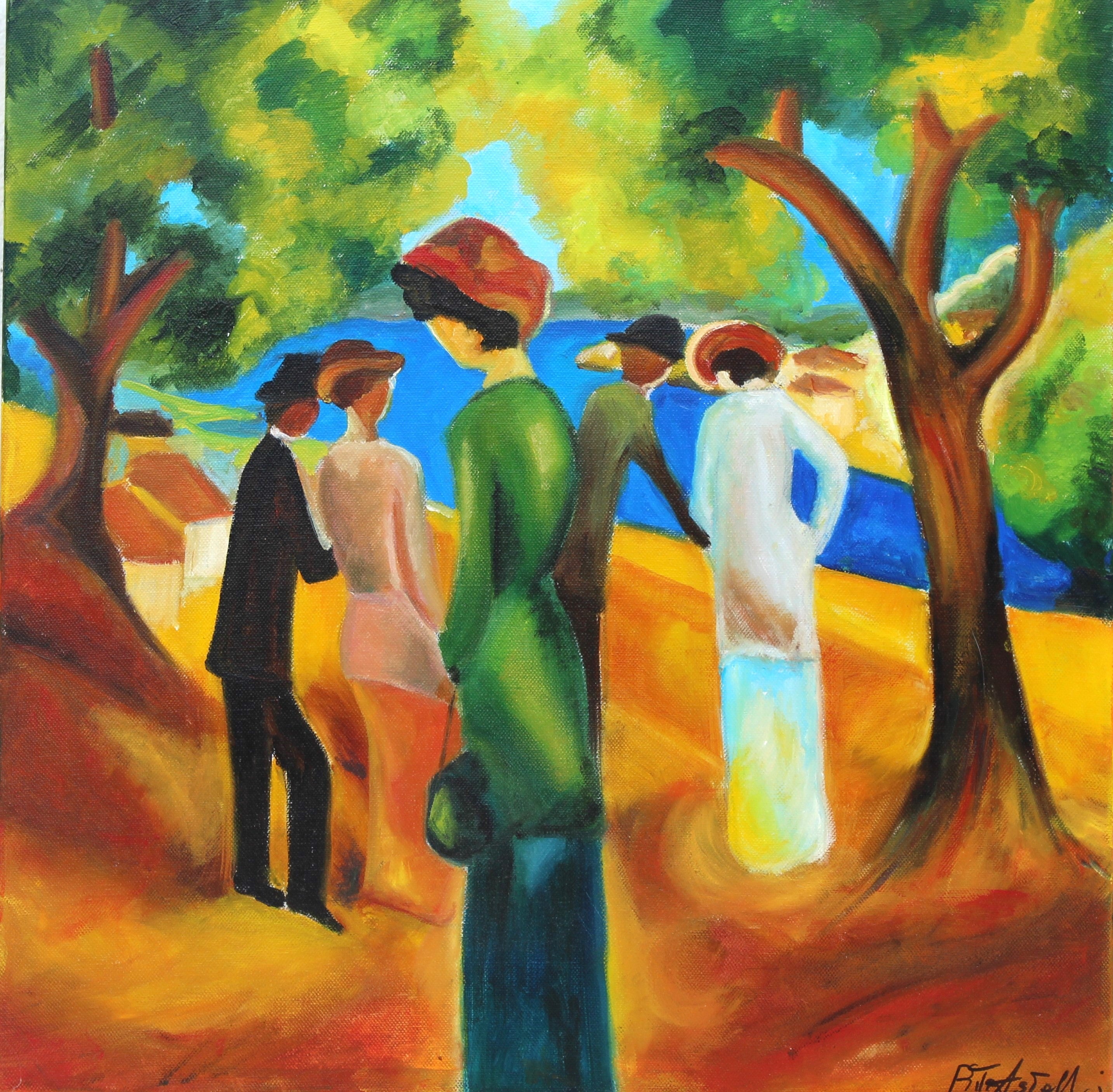 Donna con giacca verde ( omaggio ad August Macke )