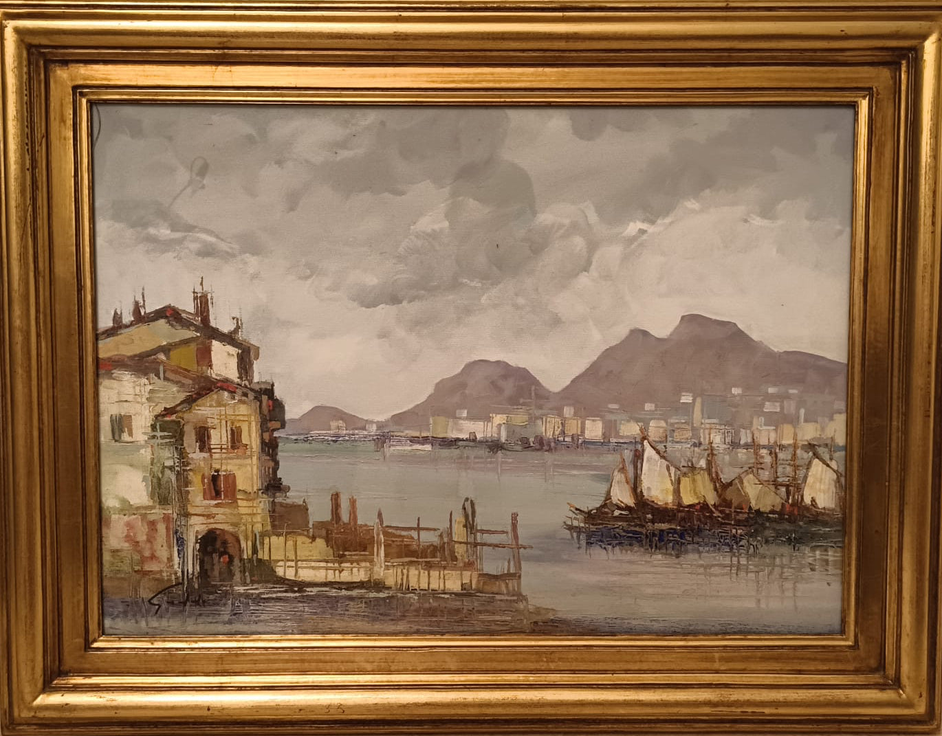 Paesaggio a olio su tela di Piero Gaddi in formato orizzontale
