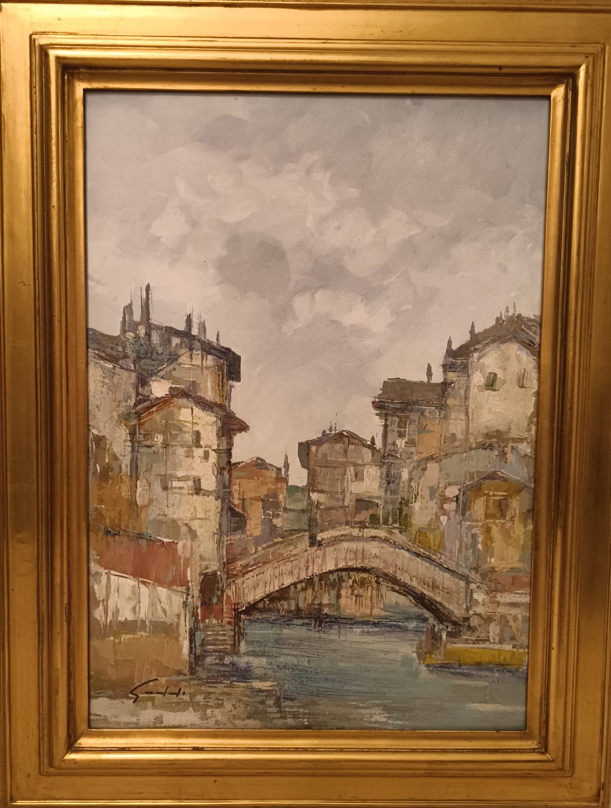Paesaggio a olio su tela di Piero Gaddi