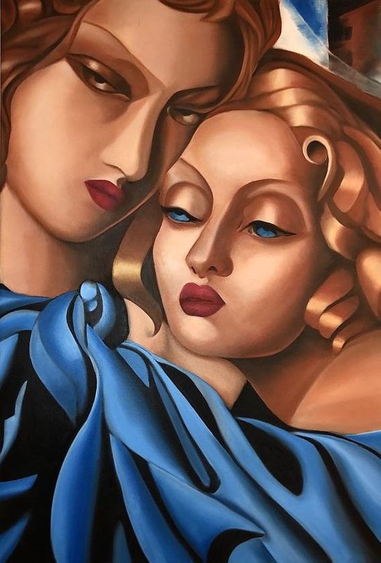 Two Girls (Homage to T. Del Lempicka)