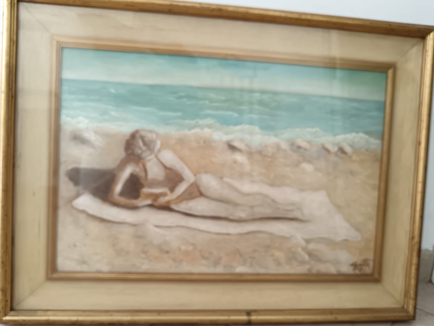 Girl eating knowledge at the sea
