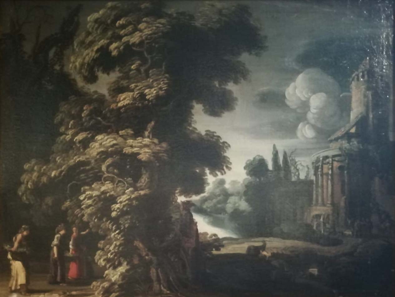 Jacob Symonsz Pynas - Paesaggio con architetture e storia di Mercurio e Erse