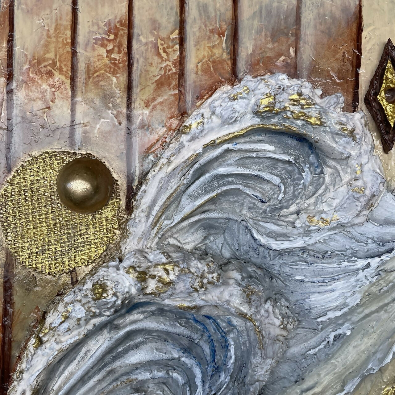 Liliia Kaluzhyna - Arte murale Japandi blu oro
