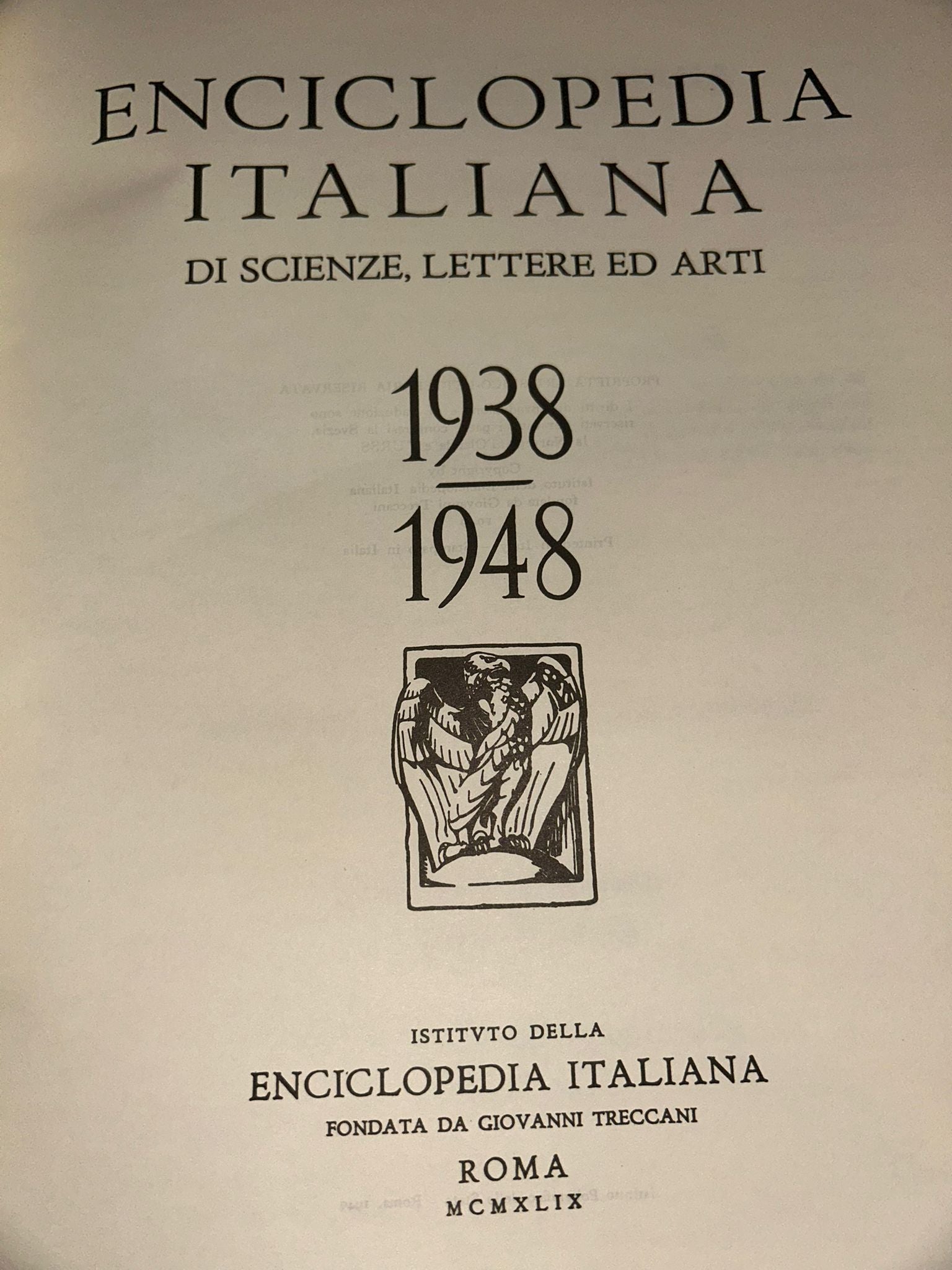 Enciclopedia Italiana de Ciencias, Literatura y Artes - Treccani 