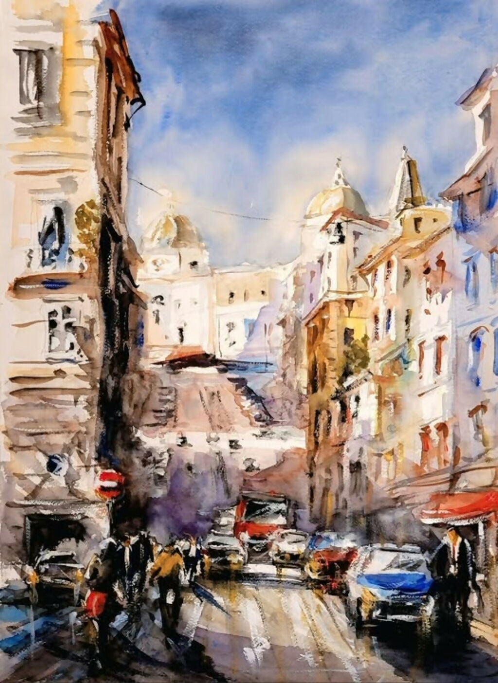 Giorgio Grimaldi - Via Panisperna, Roma - Acquerello