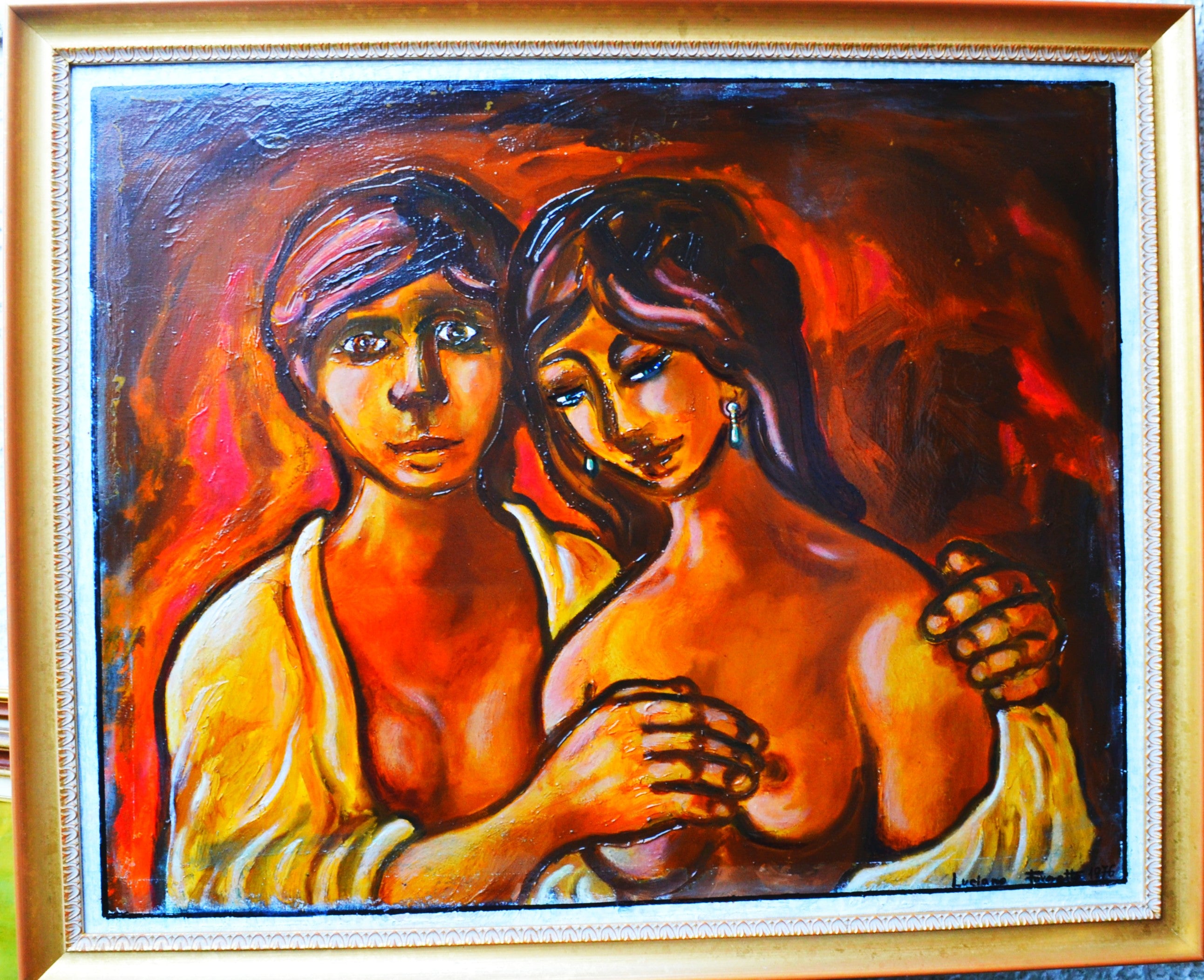 Young lovers caught in the act