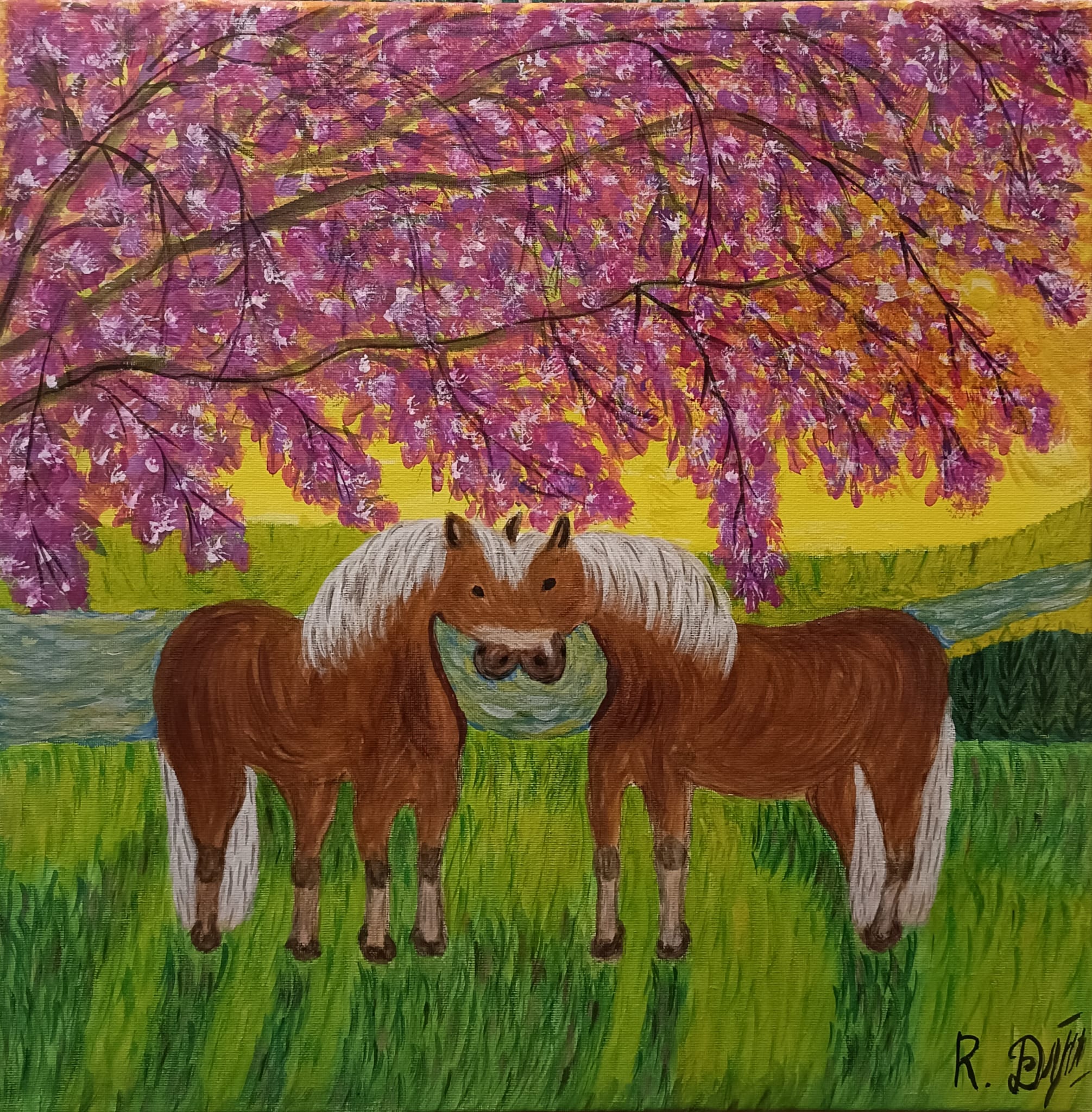 Horses in spring