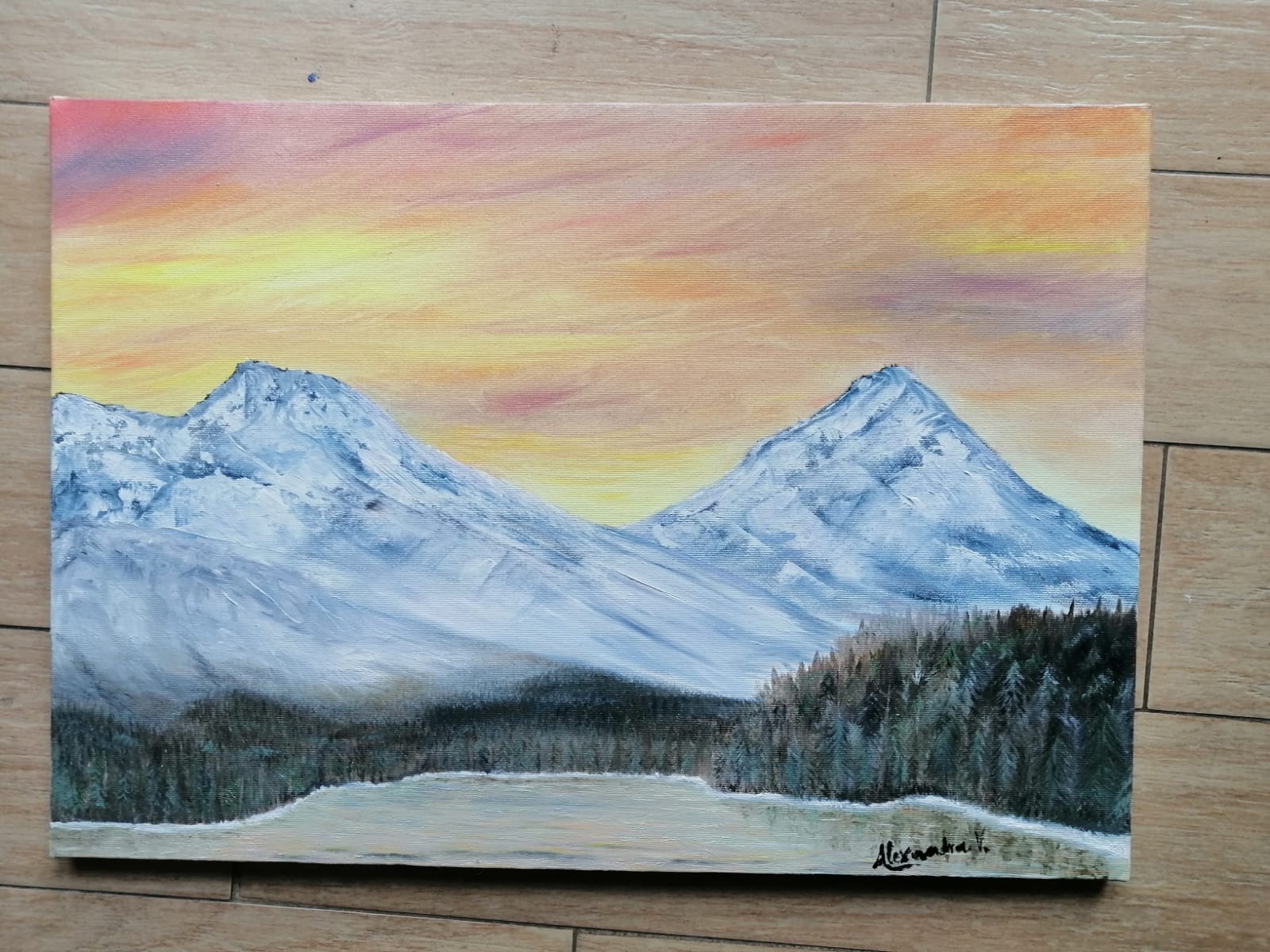 Sunset over the mountains