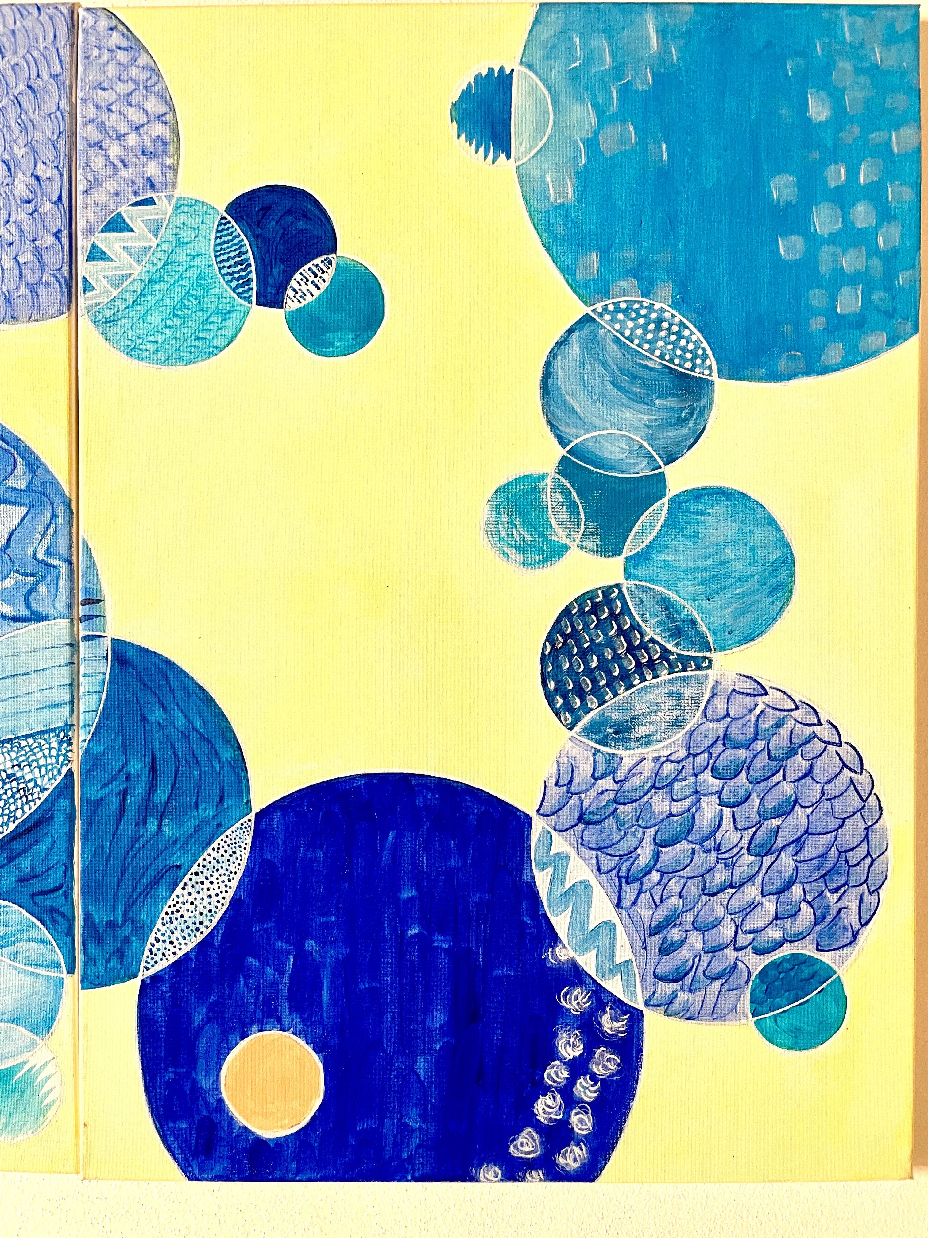 “Bubbles: triptych in yellow”