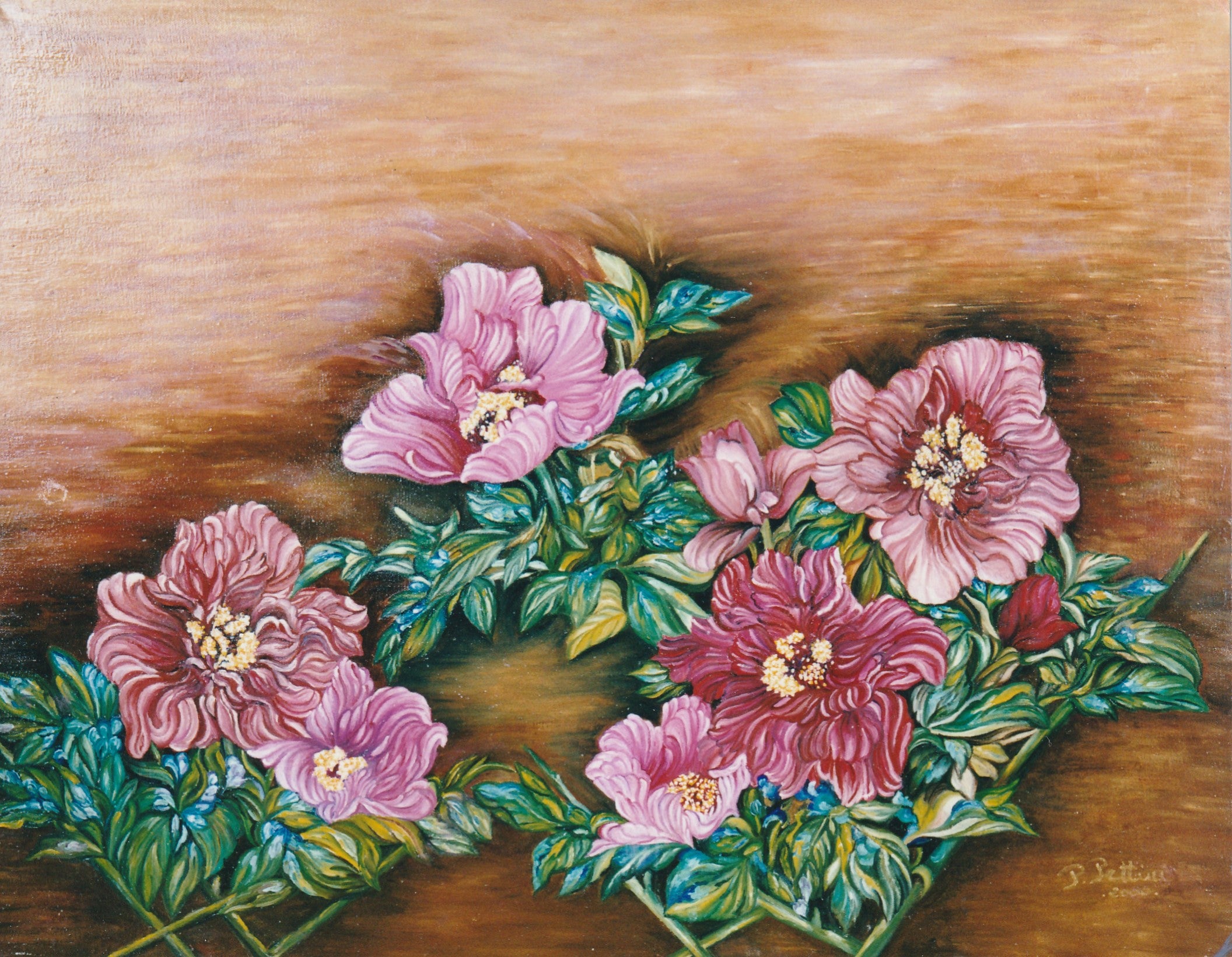 Intertwining of pink flowers