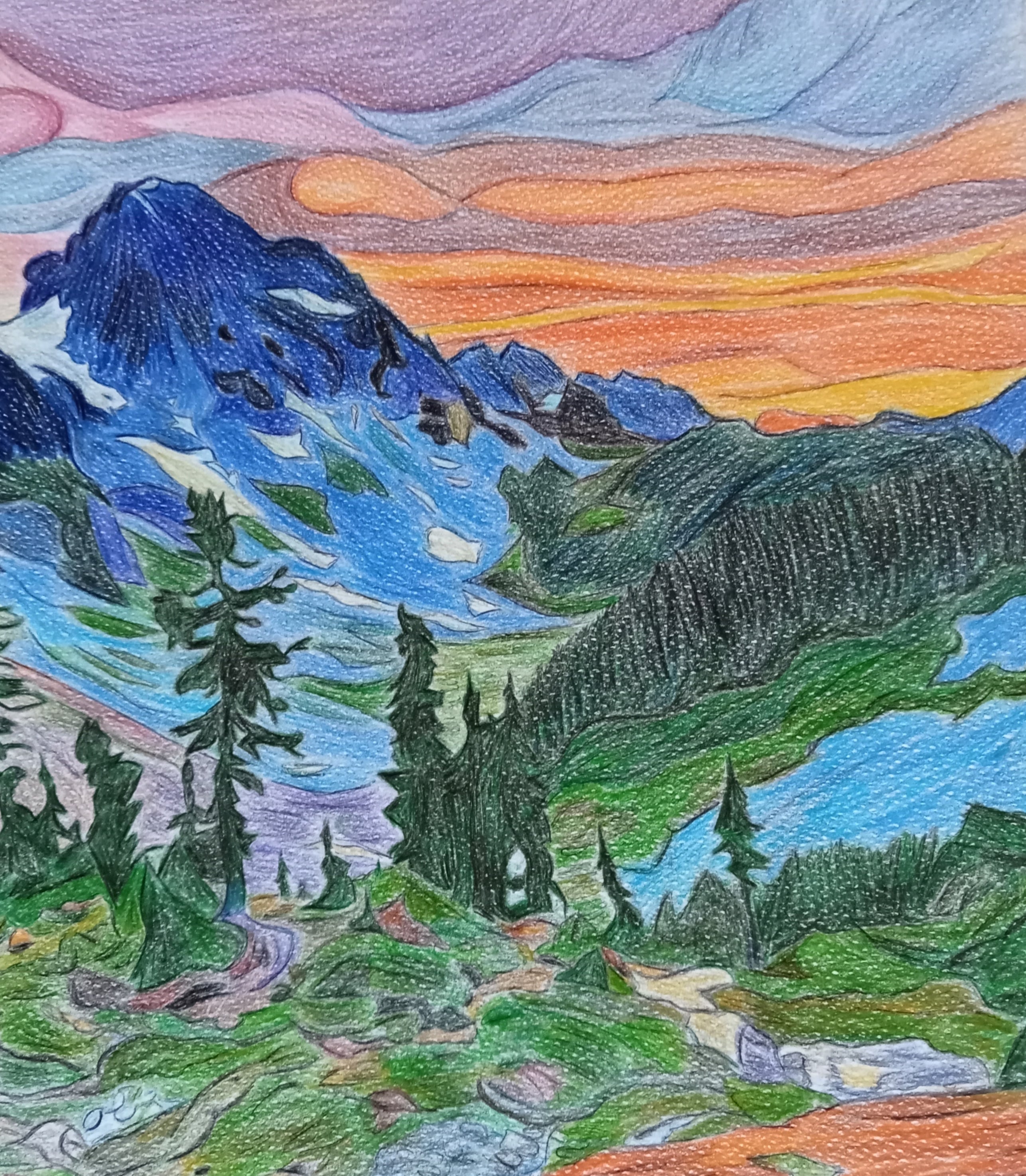 "Sunset in the Alps"