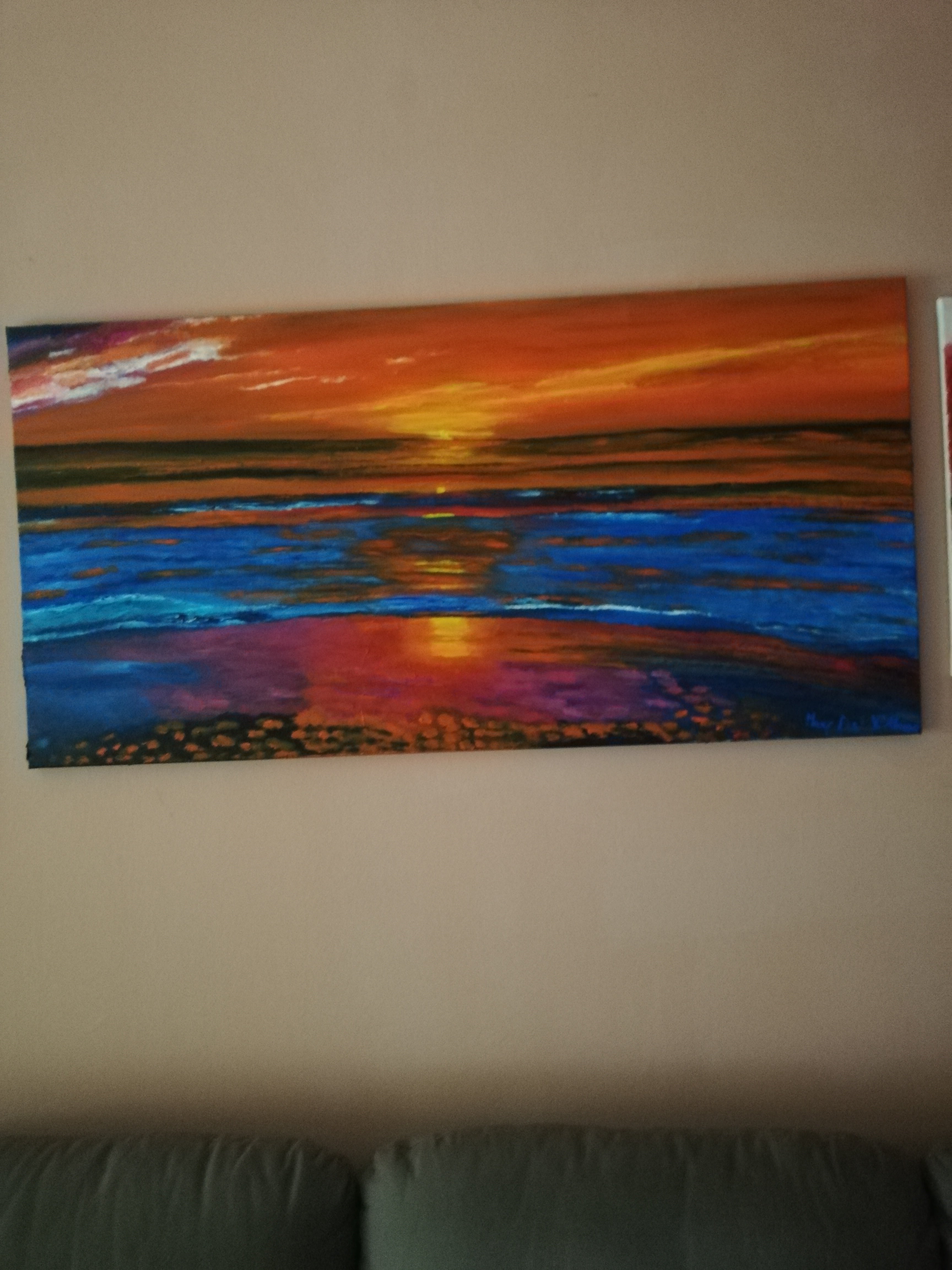 Reflections of a sunset in the sea