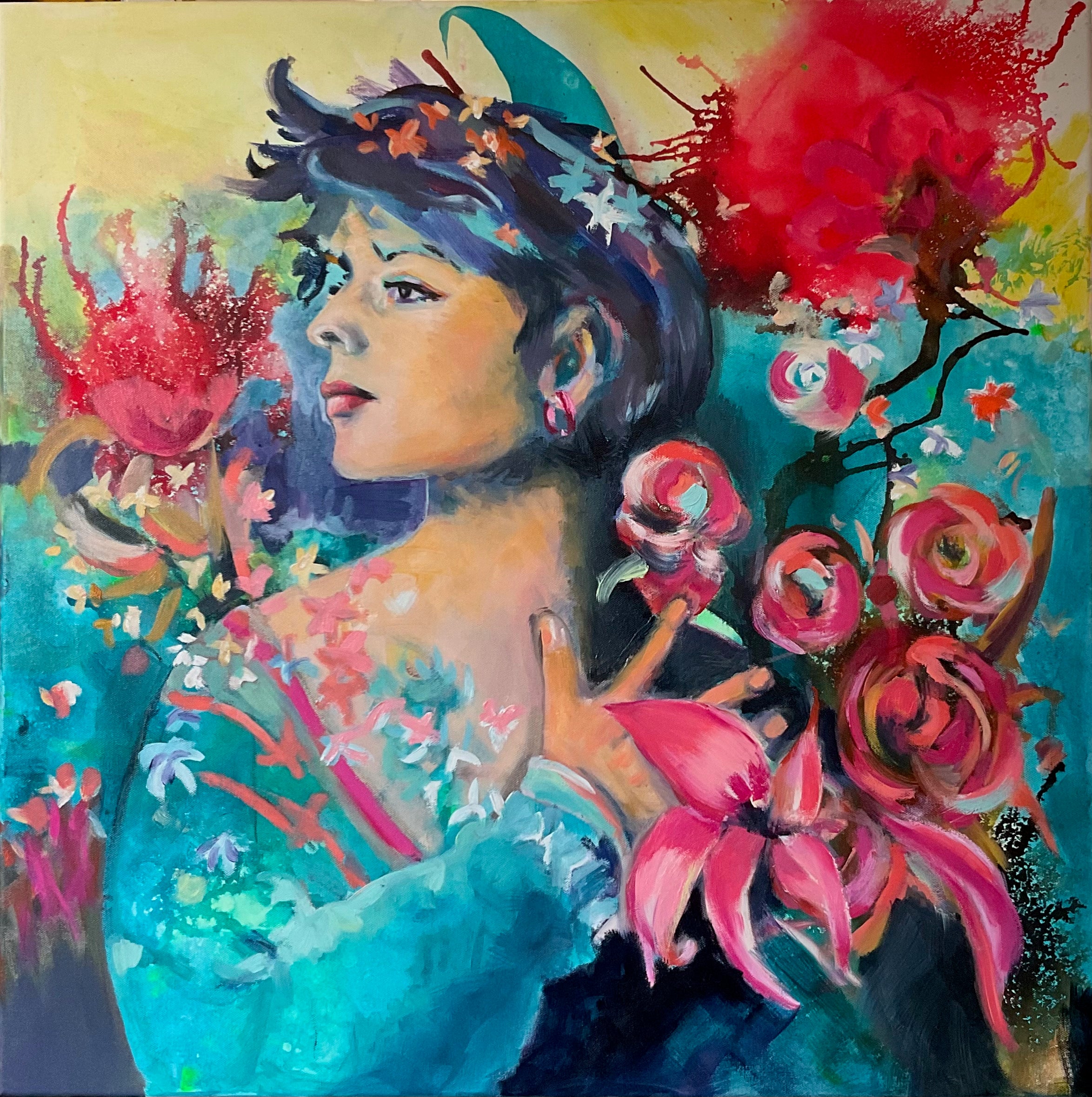 Isabella with flowers