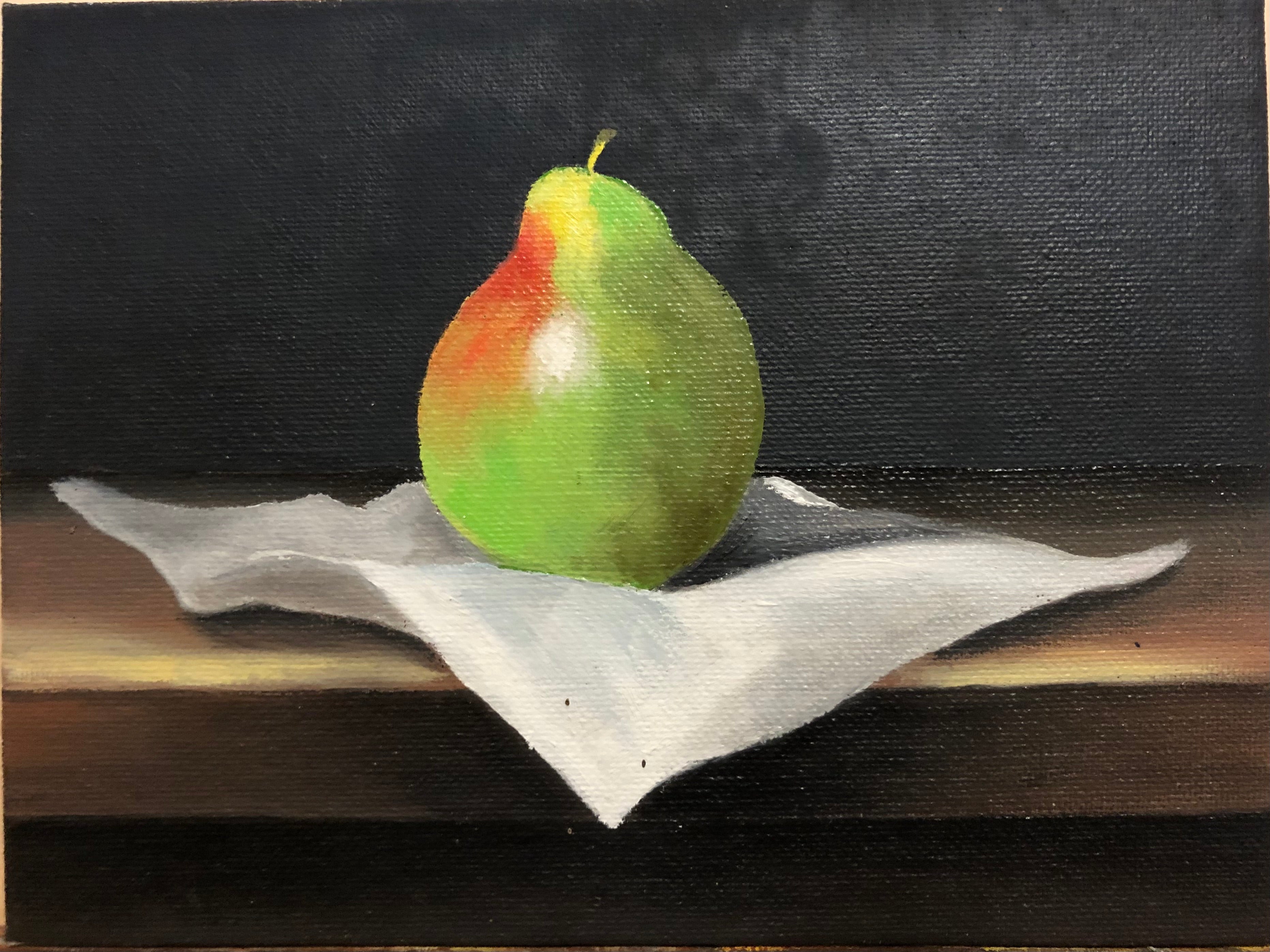 Pear on handkerchief