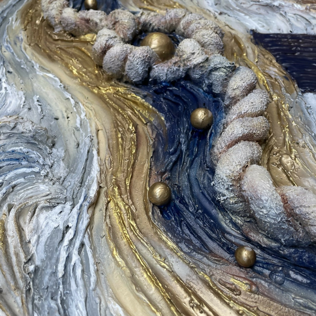 Liliia Kaluzhyna - Arte murale Japandi blu oro