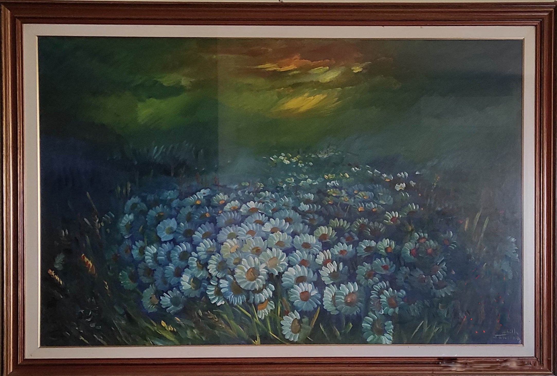Giuseppe Brambilla (Sancina) - Daisies at Sunset