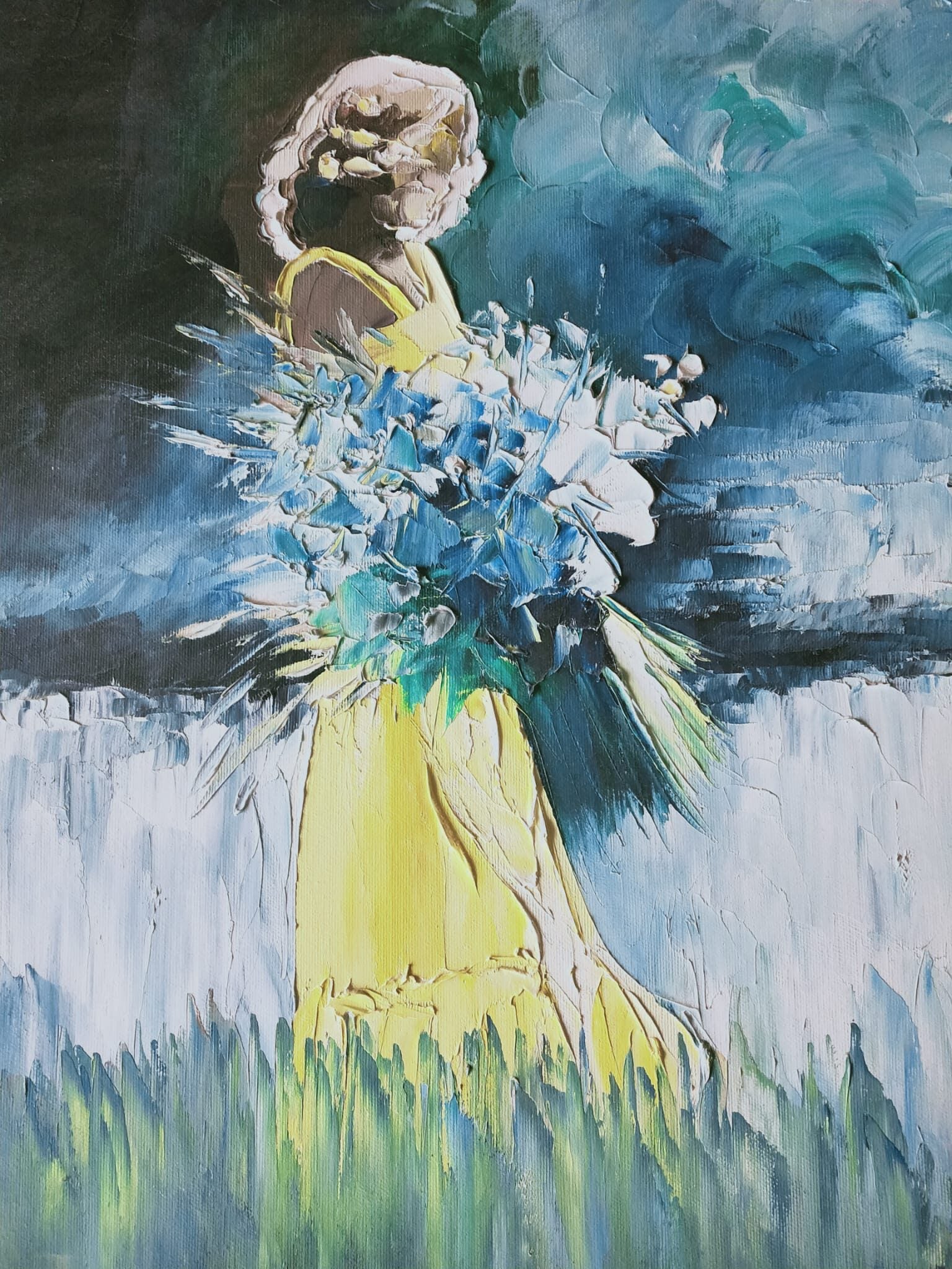 Mario Berrino - Woman with Flowers