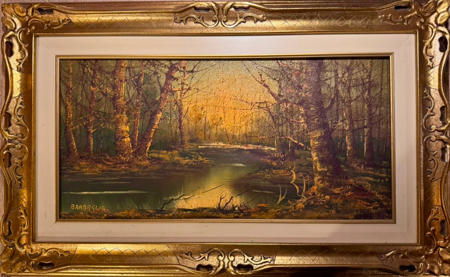 Paesaggio in olio su tela firmato Barbaglia