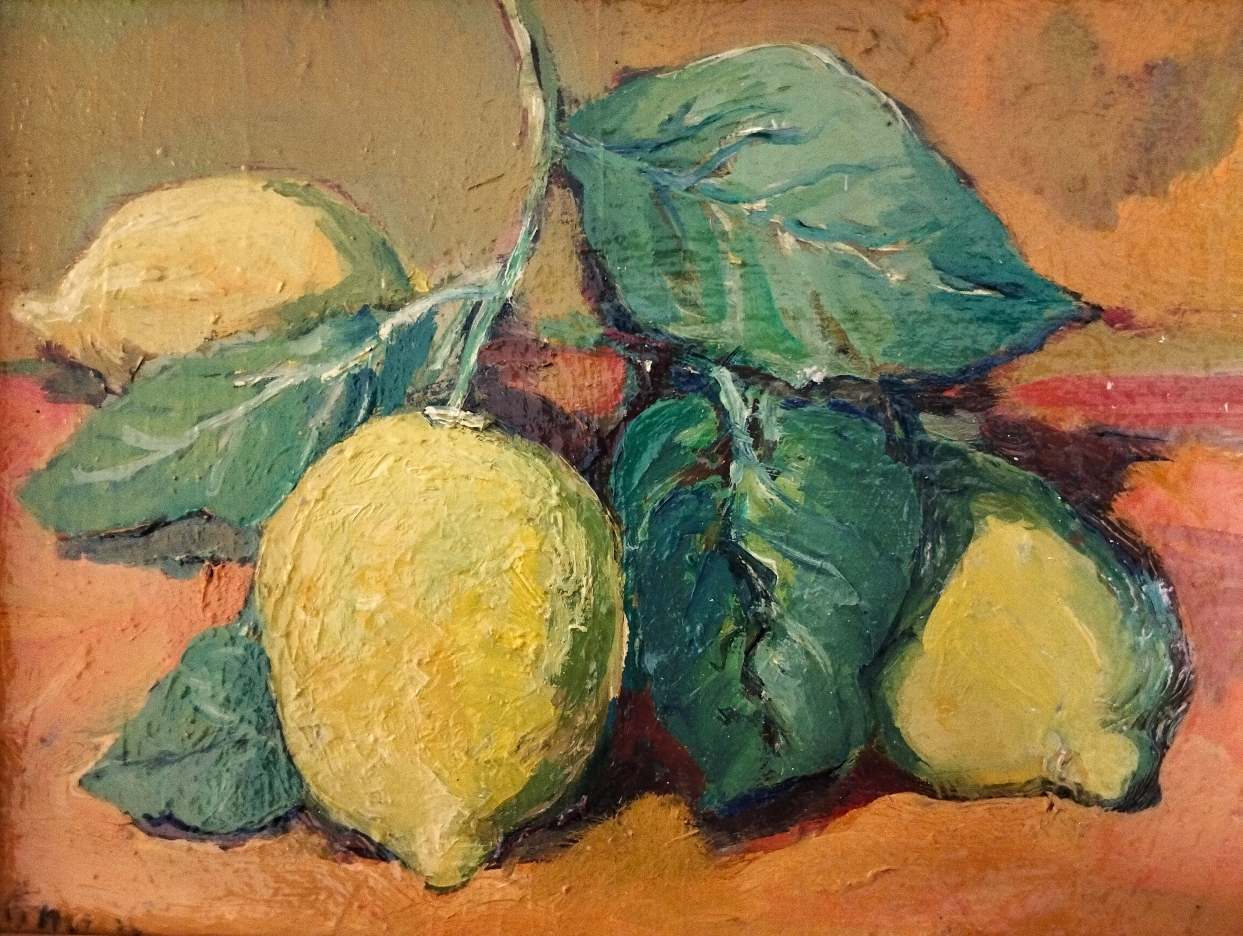 Lemons with leaves