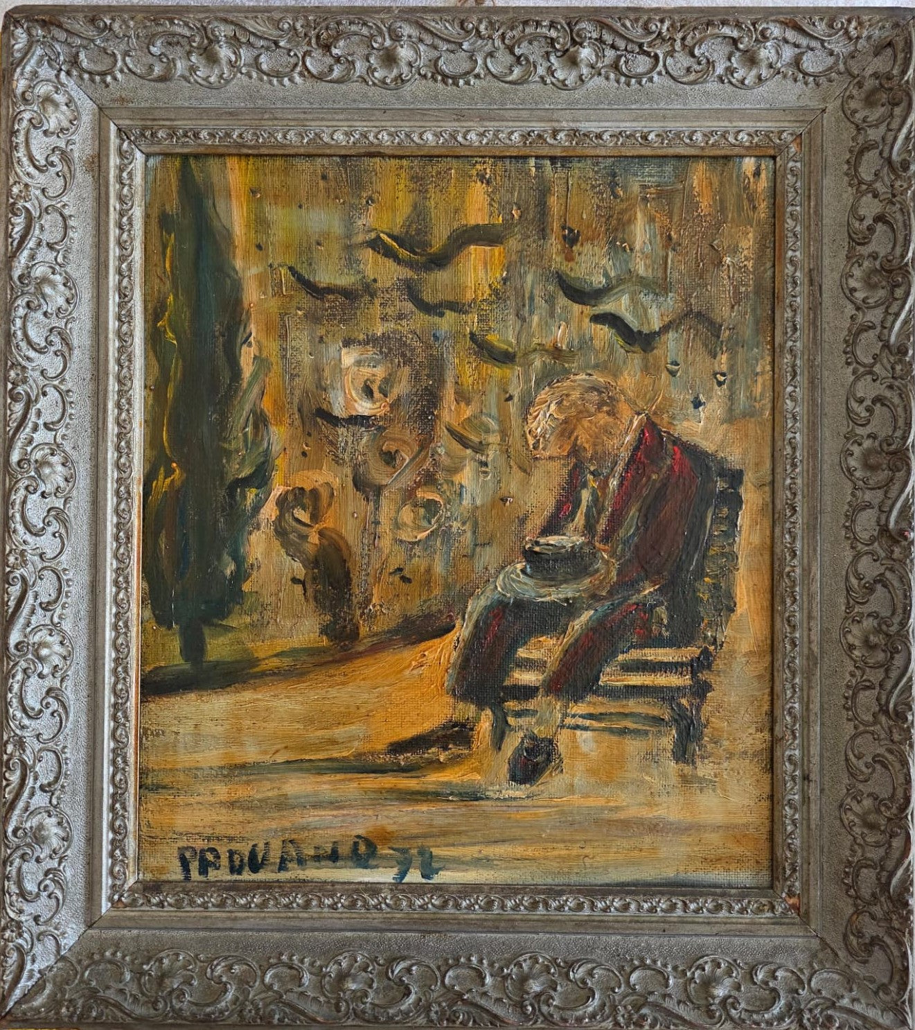 Giovanni Paduano- Senza Titolo (figura solitaria su panchina)