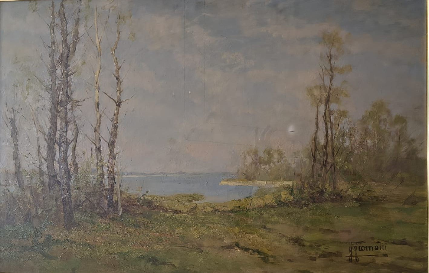 Gigi Comolli - senza titolo (paesaggio lacustre)
